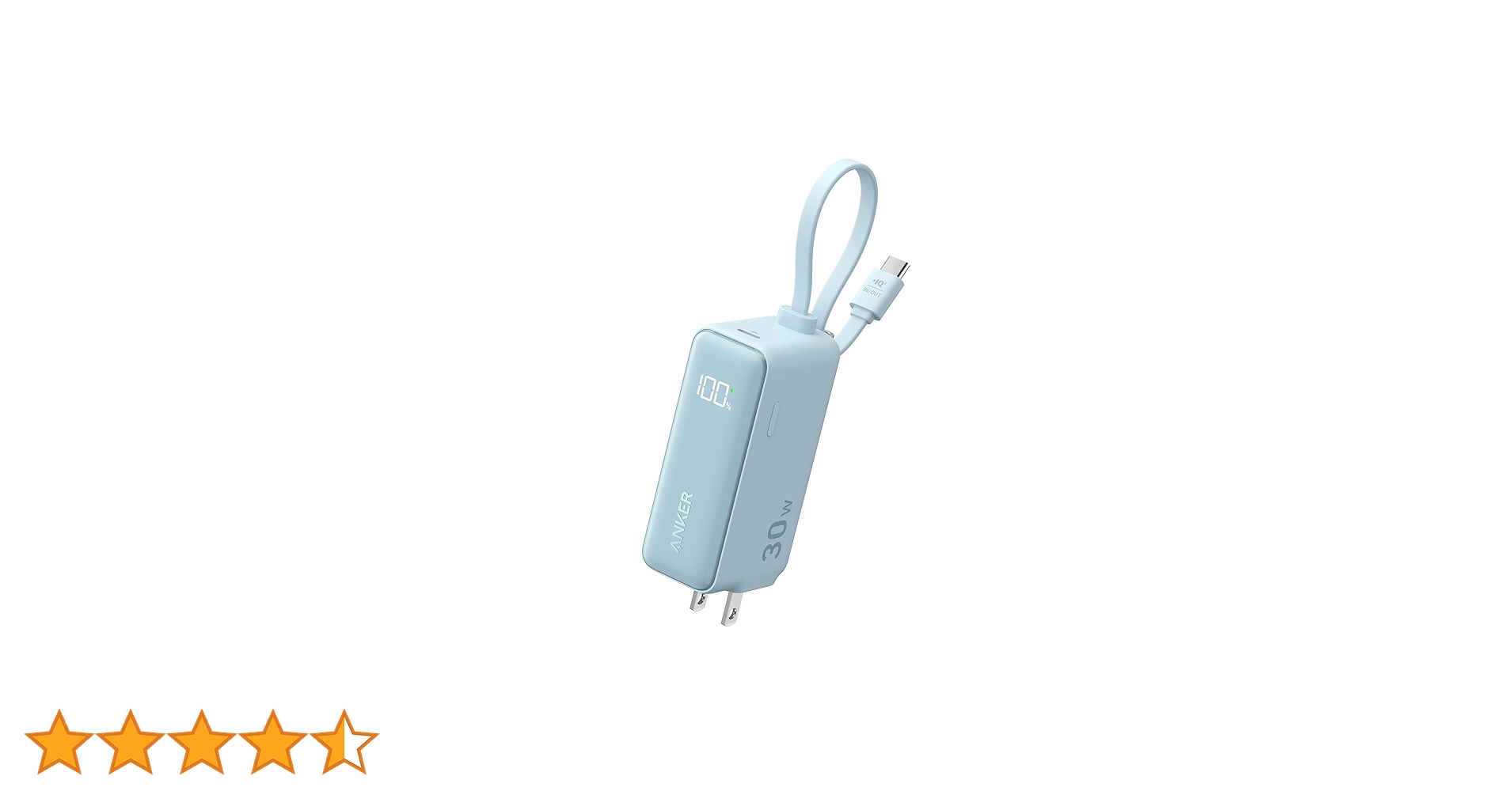 バッテリー+充電器 Anker - Anker Power Bank (30W, 5000mAh, USB-C) Anker Power Bank (30W, Fusion, Built-In USB-C ケーブル